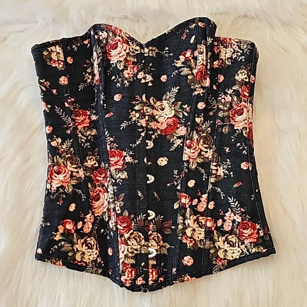 Jean floral corset